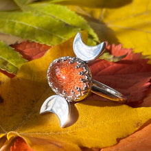 Load image into Gallery viewer, Half Moon Sunstone Silver Ring
