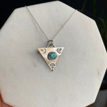 Load image into Gallery viewer, Triangular Turquoise Sterling Silver Pendant
