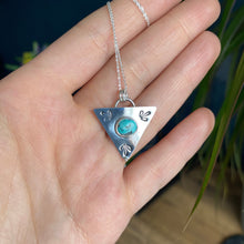 Load image into Gallery viewer, Triangular Turquoise Sterling Silver Pendant
