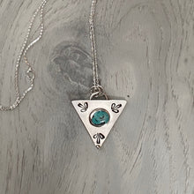 Load image into Gallery viewer, Triangular Turquoise Sterling Silver Pendant
